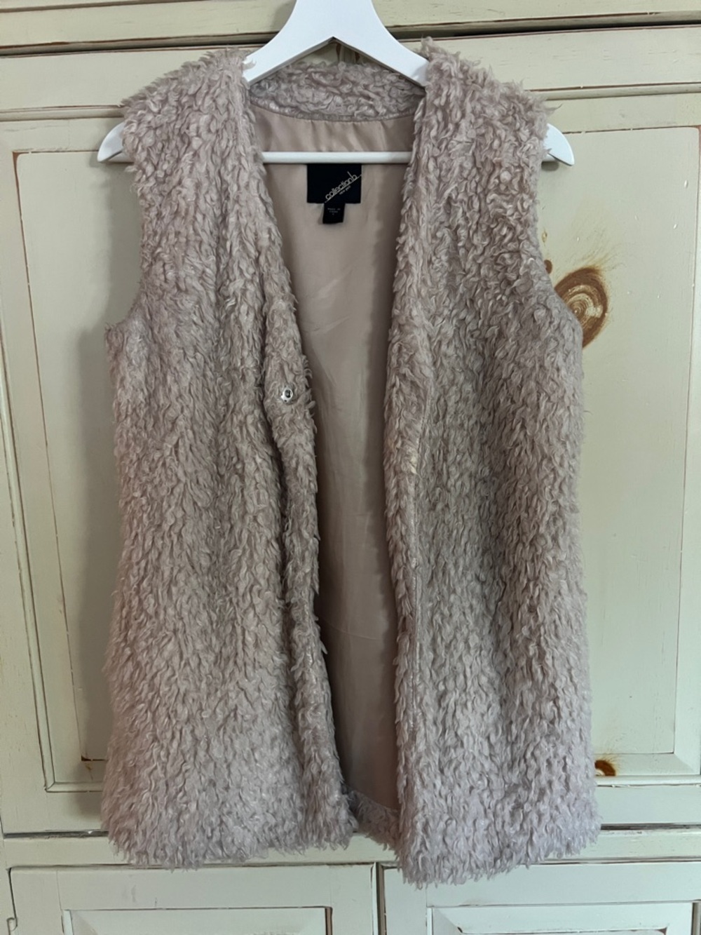 Collection B Soft Blush Faux Fur Vest